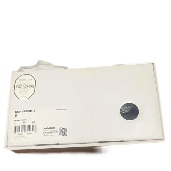 NWB Converse x Swarovski Chuck 70 de luxe black trend Squared High Top sneaker 5 - Picture 10 of 10
